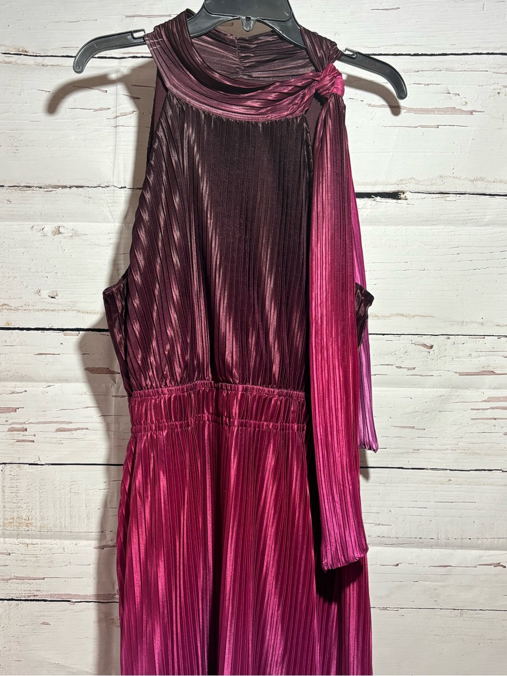 Anne Klein Pleated Tie Neck Midi Dress NWT - Picture 5 of 7